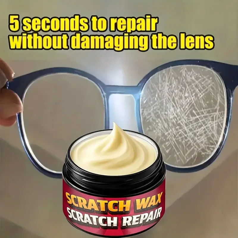 Multi-Purpose Glass & Lens Scratch Repair Kit, Glass Lens Scratch Repair Polishing Cream, Restores Clarity,Anti-Scratch Care,35g