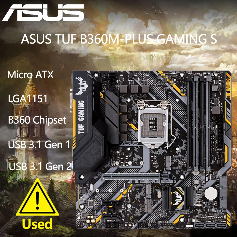 

ASUS B360M-PLUS GAMING S Motherboard Intel LGA1151 B360 Chipset DIMM DDR4 Support i7 8700 8700K 8500 CPU