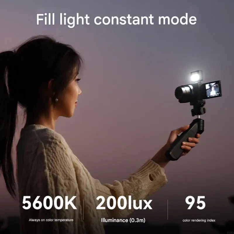 Hot Shoe Mounted Flashlight With 1Hour Quick Charging Stable Color Temperature Output Perfect For Travel Photography H8WD