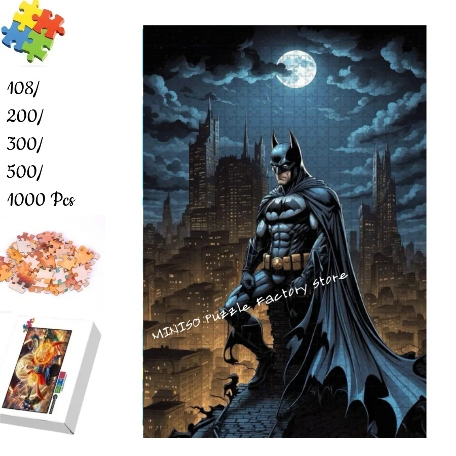 

Disney Spuer Heros Batman Jigsaw Puzzle 108/200/300/500/1000 Pieces Wooden Puzzles for Adults Children Educational Toys Gifts