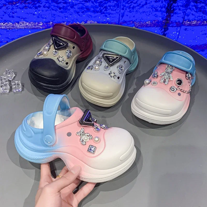 

Children Casual Slippers for Girls 2025 Summer New Fashion Korean Style Soft Bottom Anti-slippery Versatile Cut-outs Beach Shoes