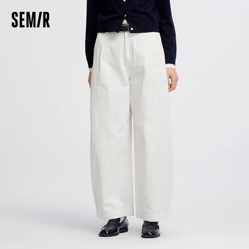 

Semir Pants Women Distressed Loose Trousers 2025 New Autumn Brushed Split Curved Hem Casual