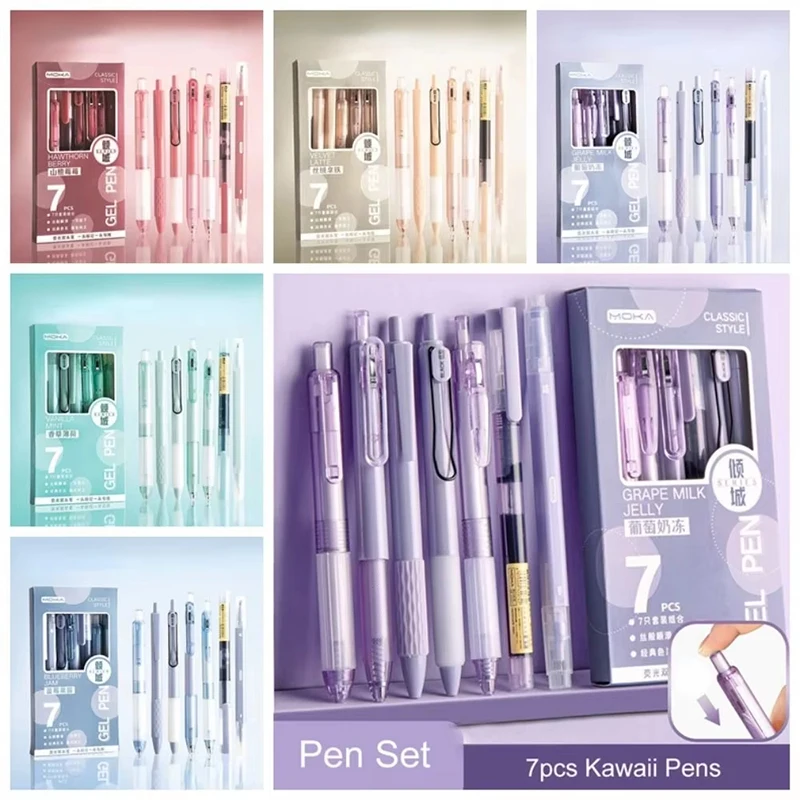 Minimalist Transparent Design Ballpoint Pen Writing Tools Gel Pen 0.5mm Gel Pen For Student Office Stationery Gel Ink Pen Set