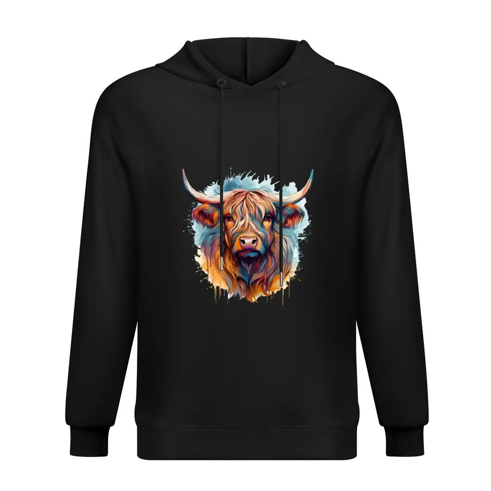 

Highland Cow - Painting Style Hoodie men's winter sweater mens clothes mens clothing men clothing hoodies for men high quality