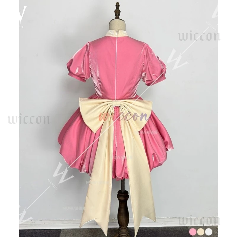 CardCaptor Sakura Cosplay Costume Pink Sakura Princess Dress Cosplay Costume Lolita Kawaii Pink Dress with Bowknot and Gloves