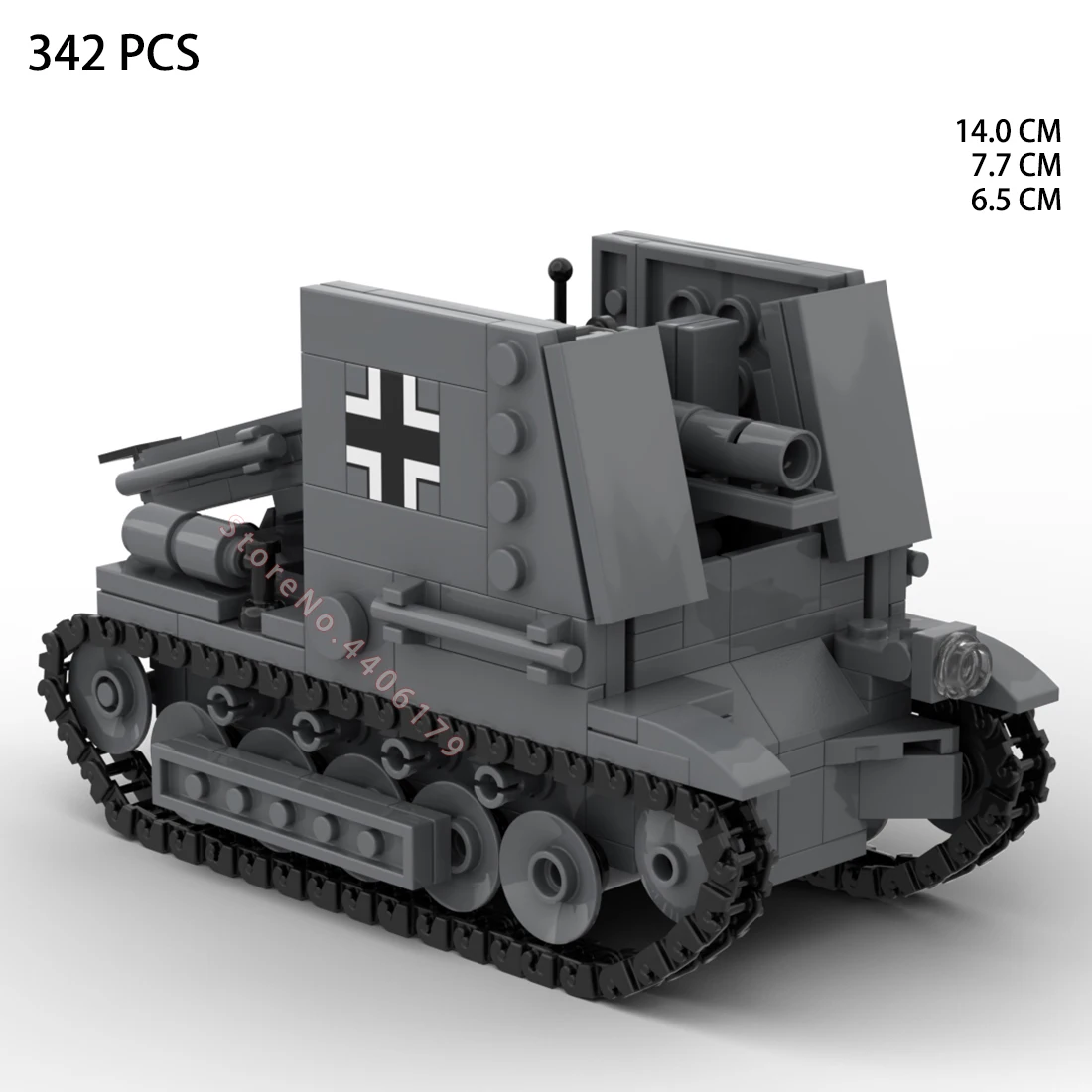 

hot military WW2 German Army Bison 15cm s.IG.33 Sfauf.PzKpfw.I.Ausf.B vehicles war weapons Building Block model bricks toys gift