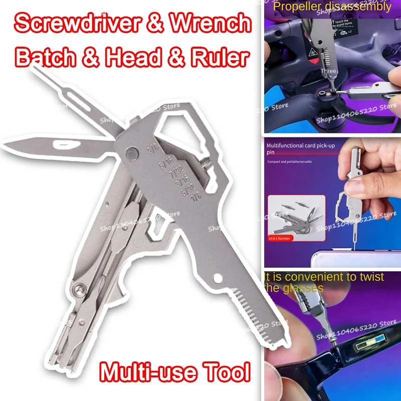 

Универсальный брелок для ключей, отвертка, инструмент для ремонта, устойчивый к коррозии, домашний мини-ключ для путешествий на открытом воздухе, линейка с пакетной головкой, многофункциональный подарок