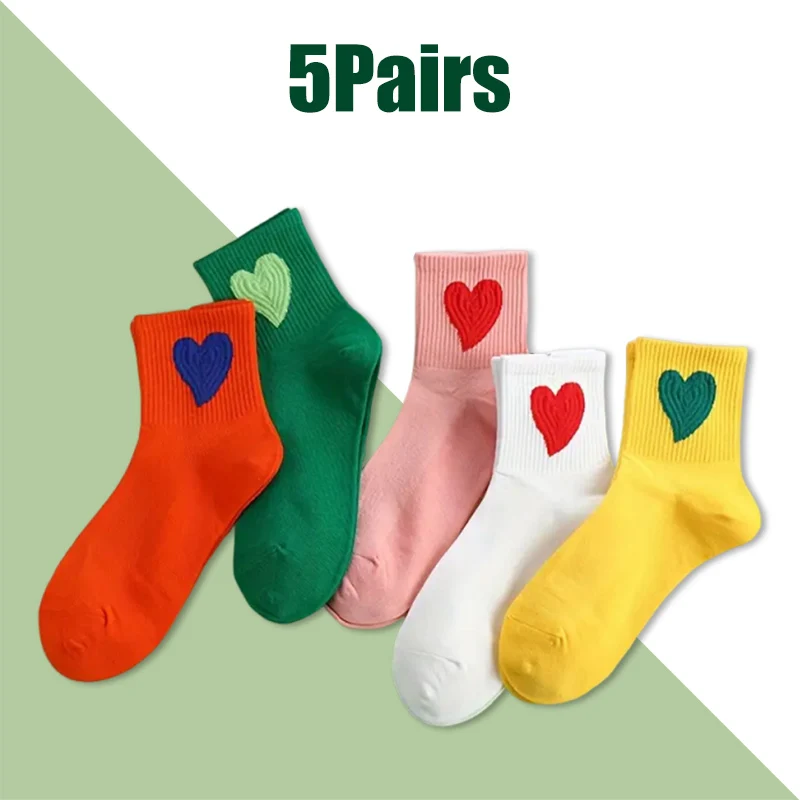 5 pairs of new women's cute, caring, and comfortable socks for spring and summer seasons