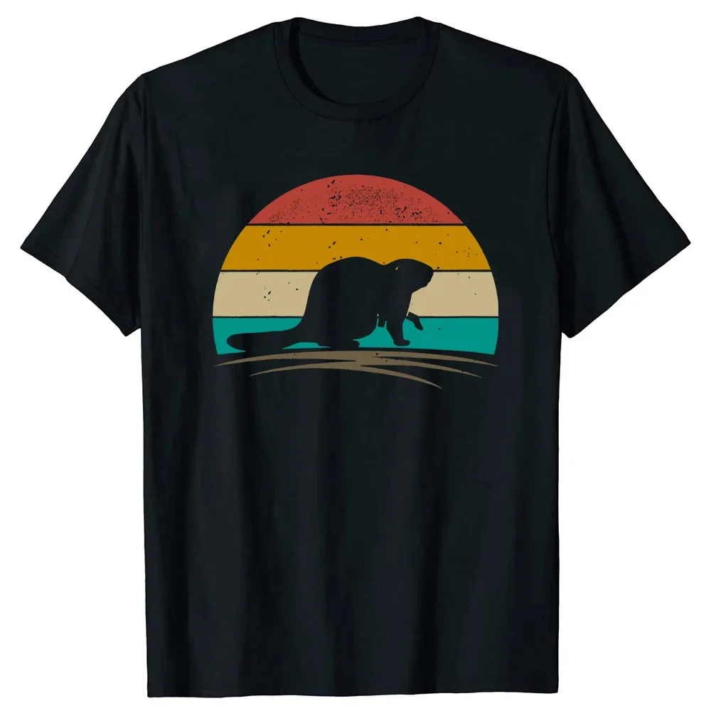 Funny Retro Vintage Beaver Lover T Shirts Summer Style Graphic Cotton Streetwear Short Sleeve Birthday Gifts T-shirt Men