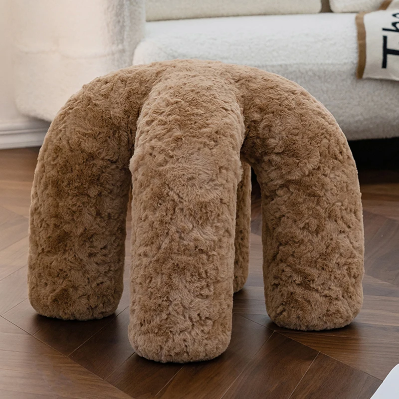 Nordic Light Luxury Octopus Shape Soft Seat Dining Stool Household Low Stools Creative Shoe Changing Chair Dressing Chairs