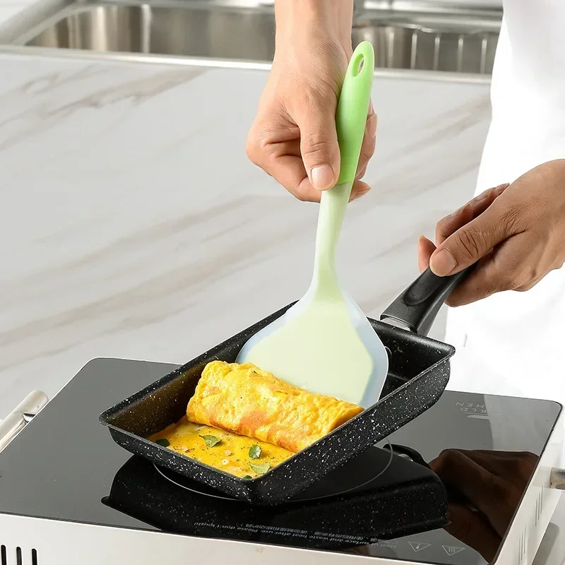 Silicone Spatula Kitchenware Cooking Utensils Beef Meat Egg Kitchen Scraper Wide Pizza Shovel Non-stick Spatula Cooking Tools