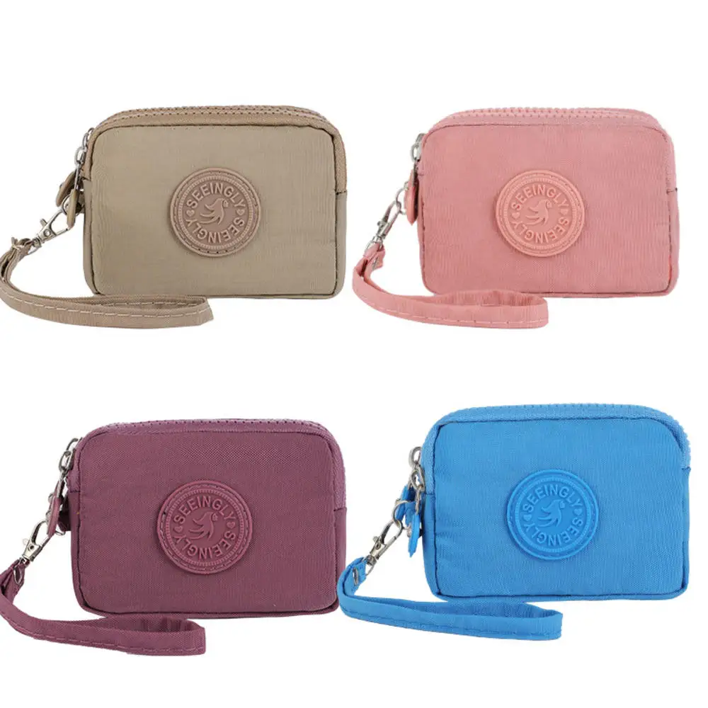 Women Three Layer Wallets Nylon Coin Purse New Korean Large Capacity Portable Oxford Cloth Coin Wallet Waterproof Portable