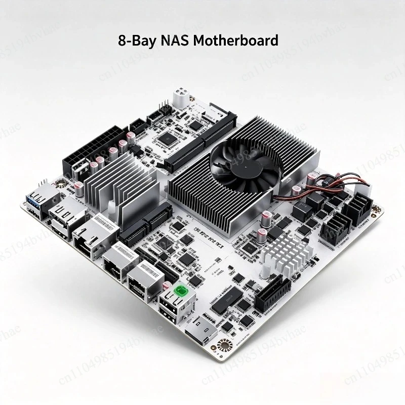 Mini ITX NAS Motherboard with N150/N355, DDR5 RAM, Dual M.2 NVMe, 10Gbps Ethernet, PCIe Expansion, 8-Bay SATA Array