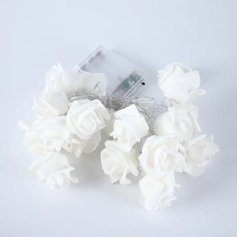 

String Lights Battery Operated Rose Flower Foam Rose Fairy Garland Light for Home Bedroom Wedding Valentine's Day