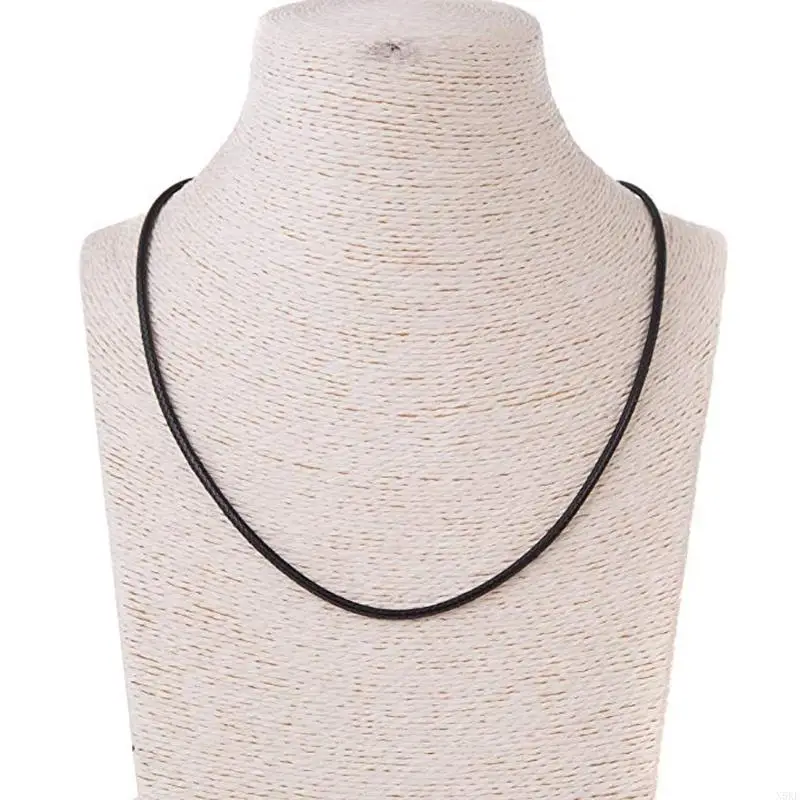 N5KE 45/50cm Length Cord Chain Necklace Waxed Cord Braided Leather Necklace Jewelry