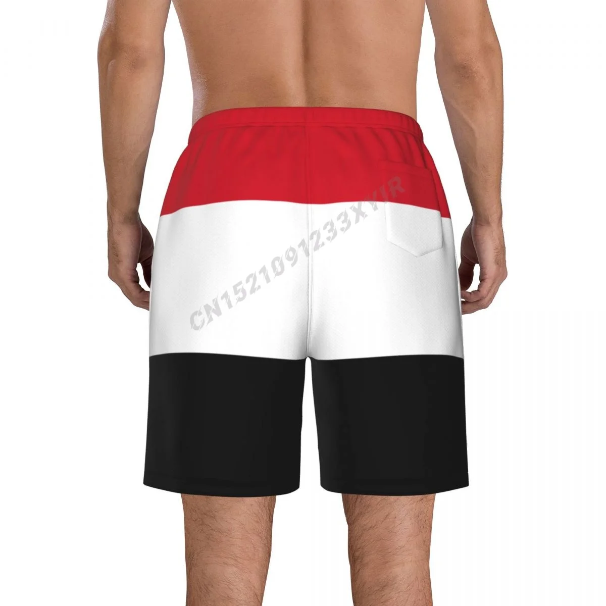 Summer Men's Yemen Emblem Beach Pants Shorts Surfing M-2XL Polyester Swimwear Running