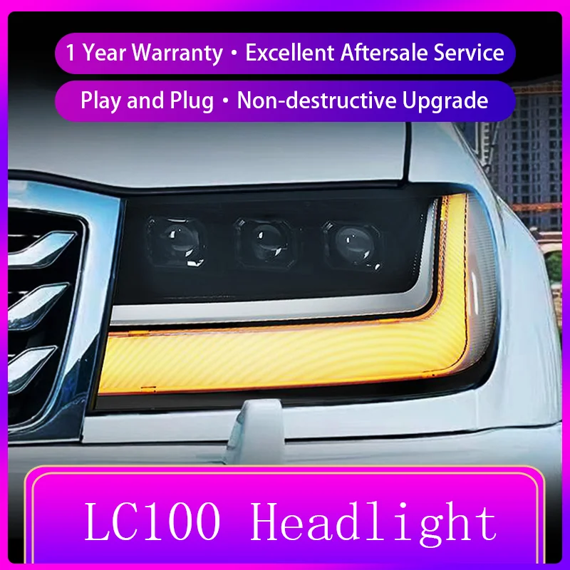 도요타 랜드 크루저 LC100 FJ100 4700 1998 2007 프론트 라이트 DRL LED 플러그 앤 플레이 도구 액세서리, 자동차 용품 한 쌍