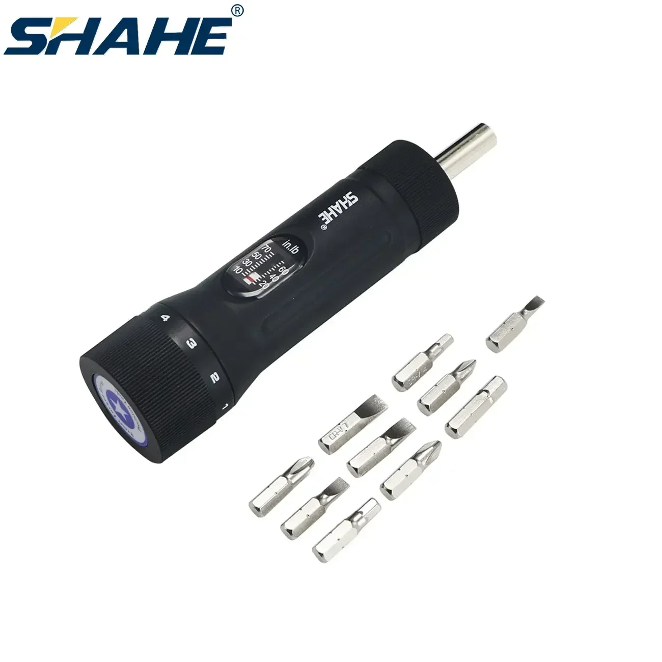 SHAHE Torque Wrench Torque Driver Maintenance Tools Bike Repairing with 10-70 in-lbs Torque Range Setting 10 Bits