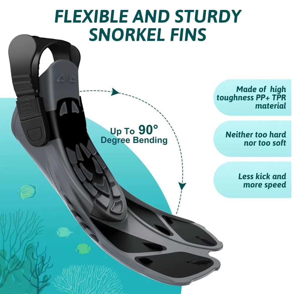 Pinne per snorkeling Fibbie regolabili Pinne per nuoto Scarpe corte in silicone per immersioni Tacco aperto Taglia da viaggio Uomo adulto Donna