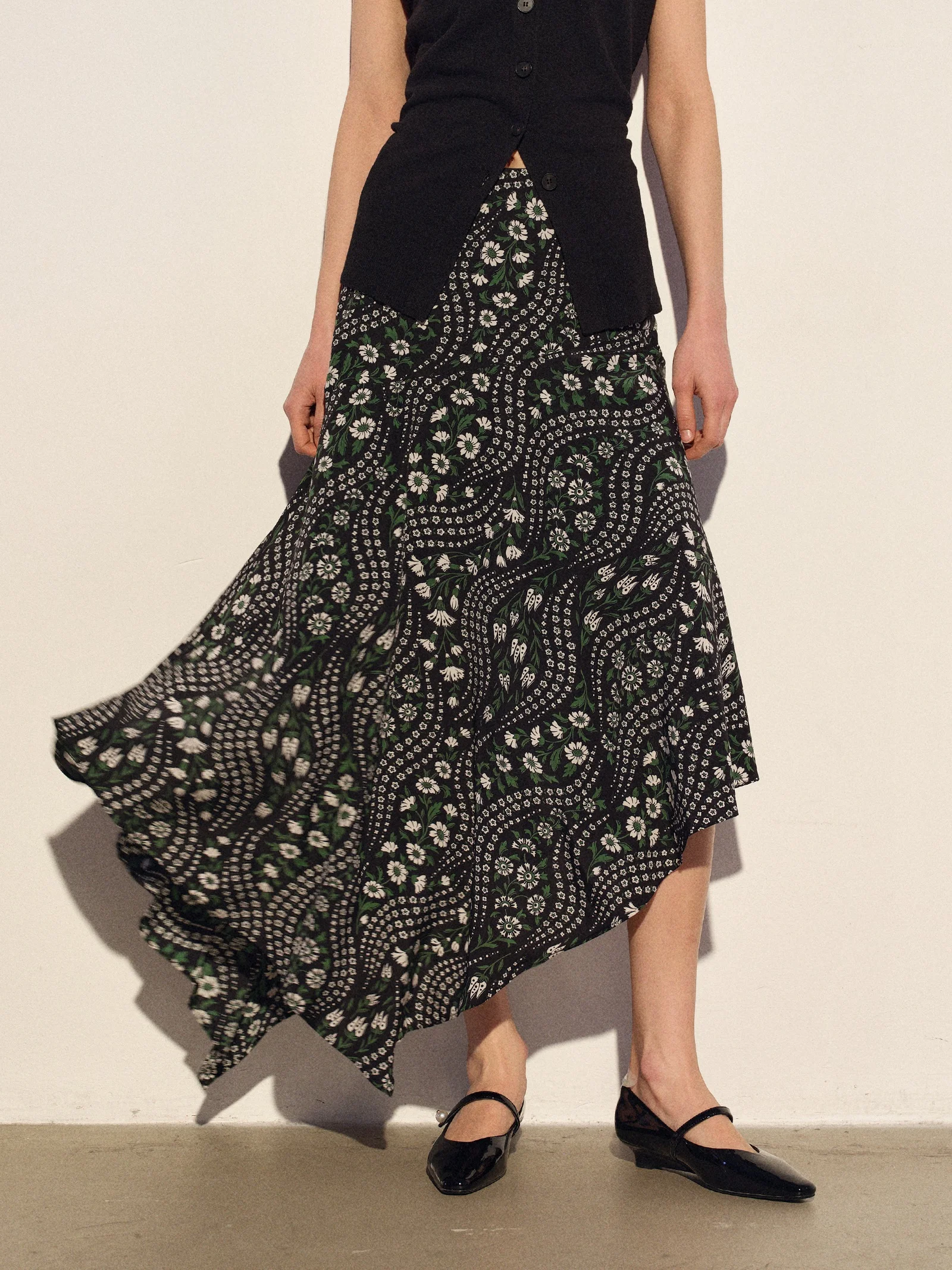 

Шелковая юбка-русалка с цифровым принтом, эластичная, из двойной марли, облегающая, асимметричная, прямая, для женщин