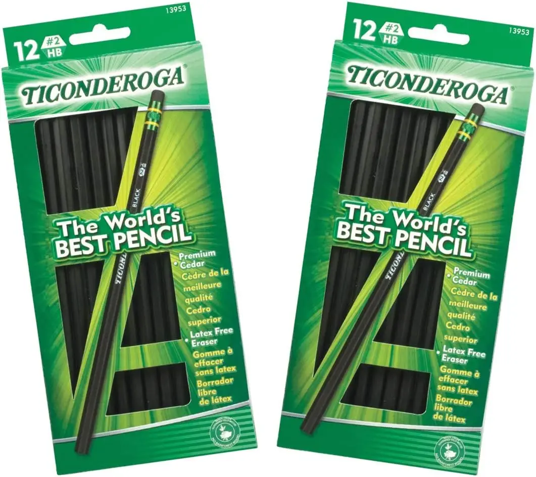 

#2 Pencils for Writing, Drawing & Standardized Tests, Pre-Sharpened, 24-Pack, Dixon Ticonderoga