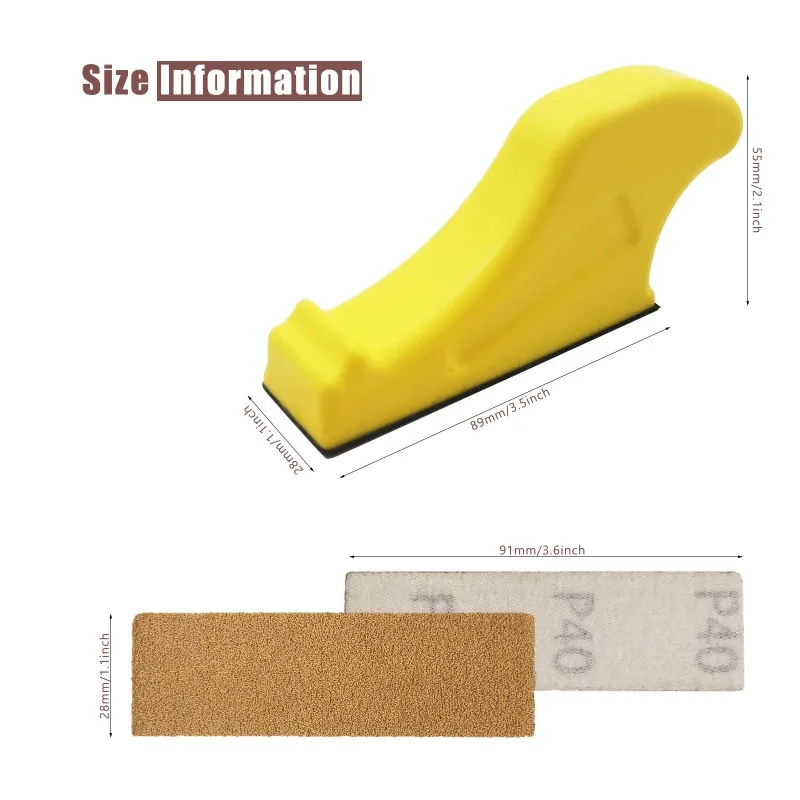 Micro Sanding Tools Hand Sanding Block and 120 PCS Sandpaper Sheets Wood Woodworking Small Detail Finishing Sander