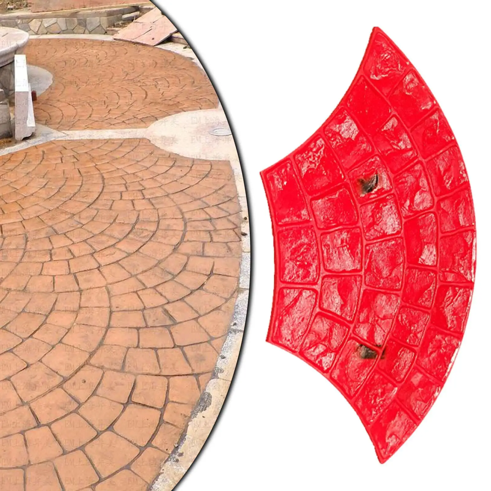 

Concrete Mould Realistic Labor Saving Garden Decor Red Path Maker for Patio Outdoor Wall Garden Concrete Path Yard Floor Paving