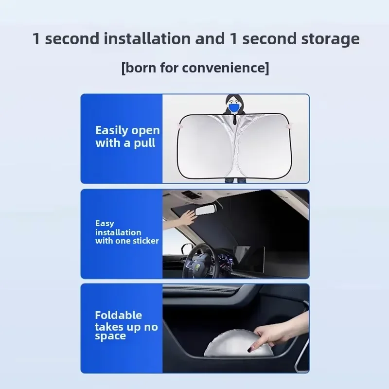 

Windshield Sunshade Folding Front Window Sun Shade Cover Heat Protection Visor For Auto UV Protection Curtain Styling Accessorie