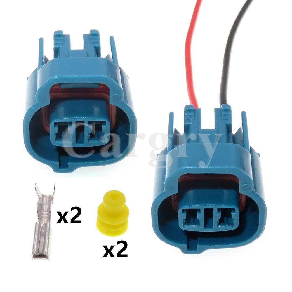 1 Set 2P Car Canister Solenoid Valve Cable Harness Socket 6189-0031 Blue AC Assembly Auto Wire Connector For Toyota