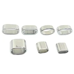 10Pcs Stainless Steel Loose Spacer Beads Slider Stopper Bead Charms for DIY Jewelry Leather Bracelet Making Accessories
