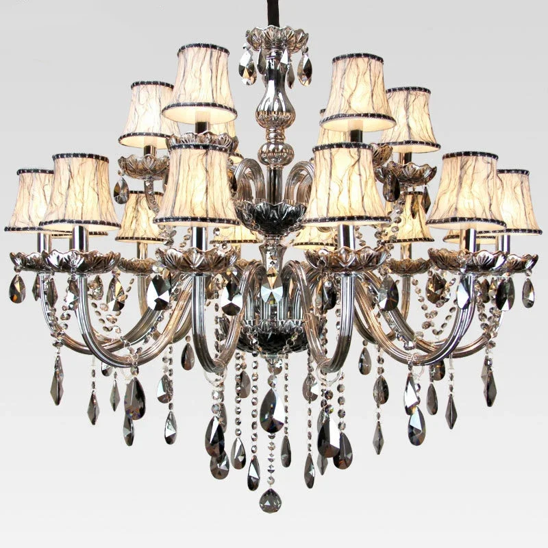 European Crystal Chandelier Luxury Living Room Restaurant Bedroom Villa Hotel Duplex Building Ktv Bar Pendent Lamp