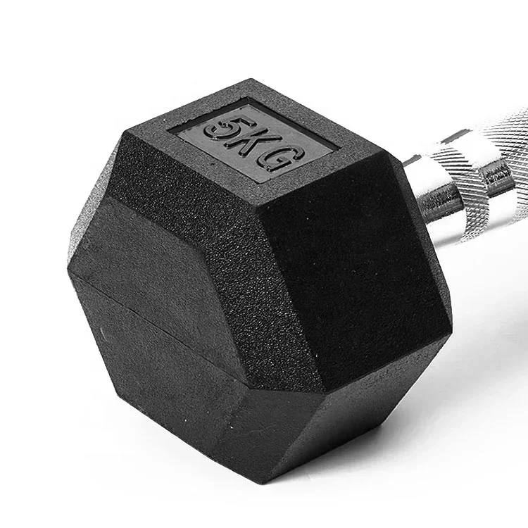 Rubber Round Dumbbell Exercise 5kg 7.5kg 10kg Dumbbells Home Gym Hex Dumbbell Set