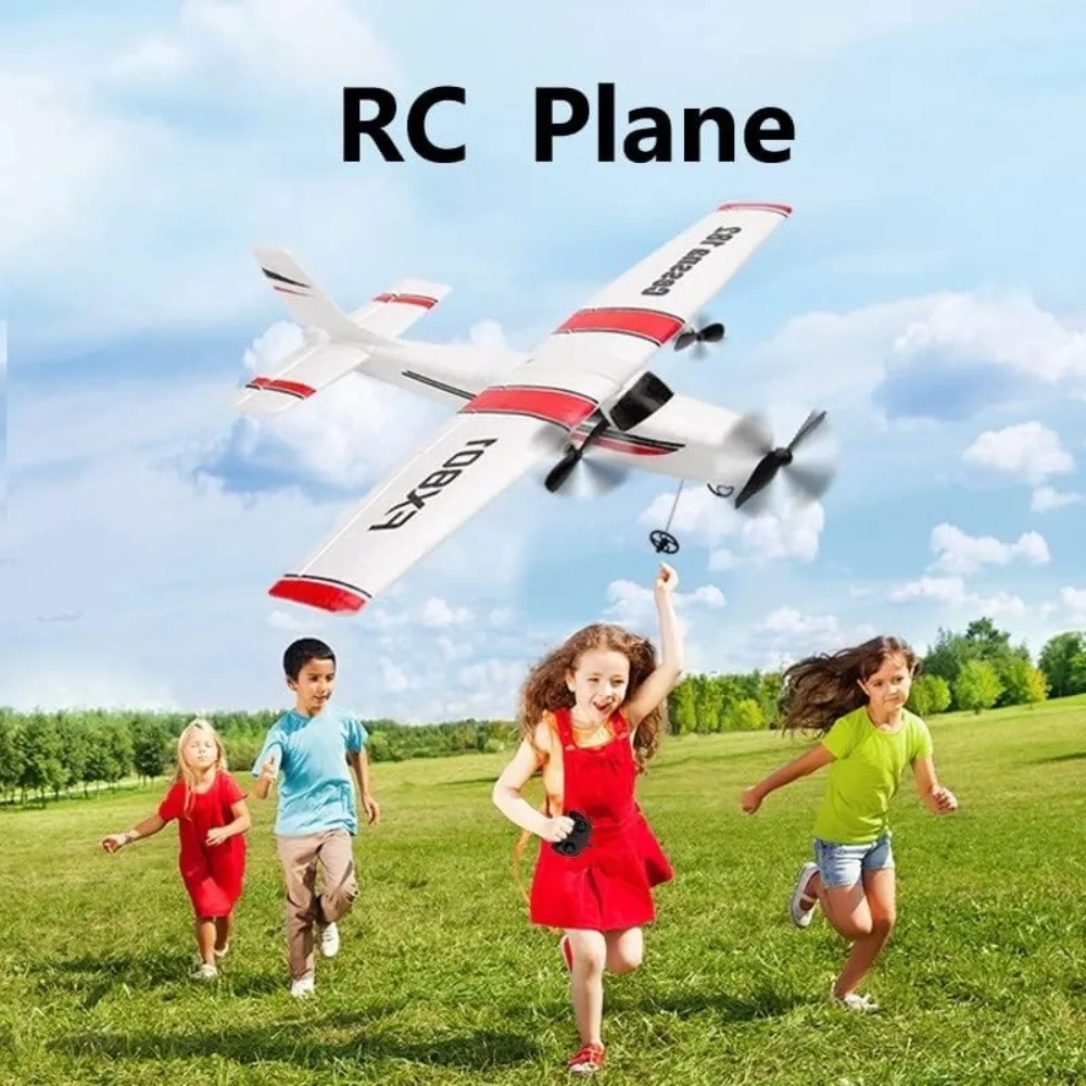 Aereo RC a 2 canali da 2,4 GHz con schiuma EPP, aliante stile Cessna per bambini - Giocattolo RC facile da volare