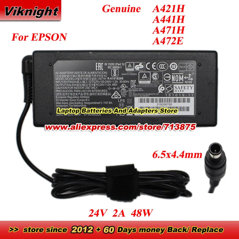 

Genuine A421H A441H A472E A471H R-41018260 AC Adapter 24V 2A 48W for EPSON FF-680W DS-530 DS-410 DS-770 DS-775 DS870 GT-S50 V800
