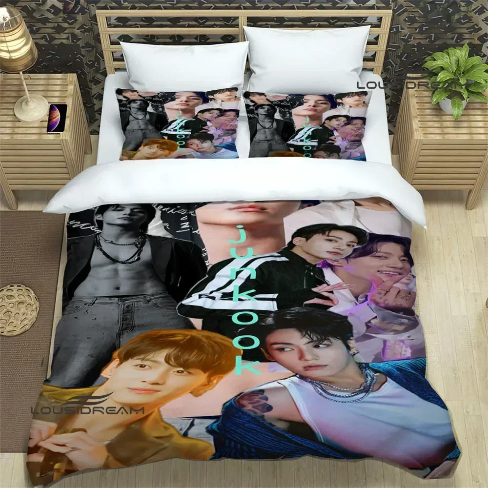 Kpop Jeon Jung Kook JIMIN Bedding Sets exquisite bed supplies set duvet cover bed comforter set bedding set luxury Birthday Gift