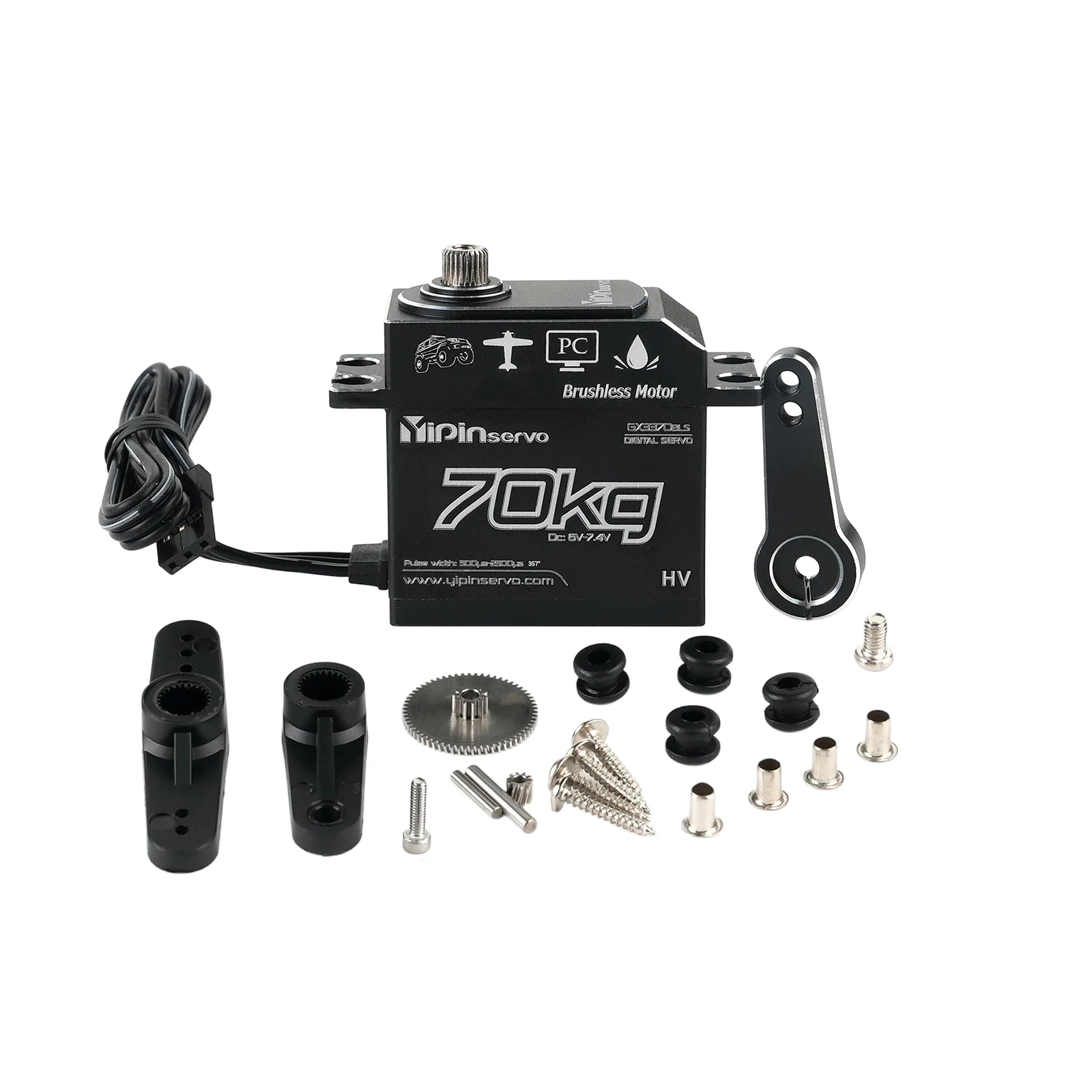 Servos numériques à couple élevé 70KG GX3370BLS, moteur sans balais 6-7.4V, 180/270/360/357 degrés, pièces de jouets pour modèle de voiture Robot RC