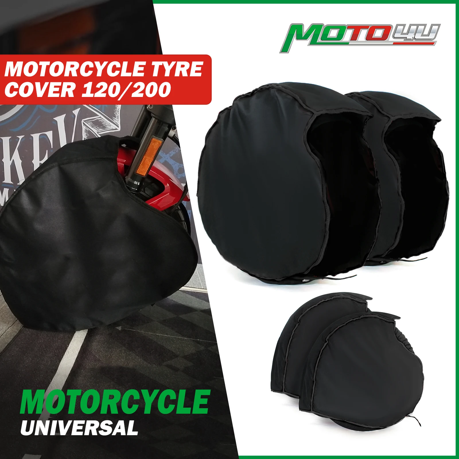 New Thicken Tire Warmer Fasten Heating Windstop High Quality Motorcycle Tyre Cover Windbreak Keep Warm Front & Rear 17 Inch Moto