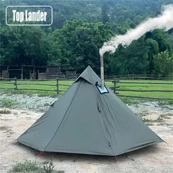 Camping Hot Tent with Chimney Window Outdoor Ultralight Tipi Teepee Tent Pyramid Double Layer Bushcraft 1 Person Tents Hot Tent