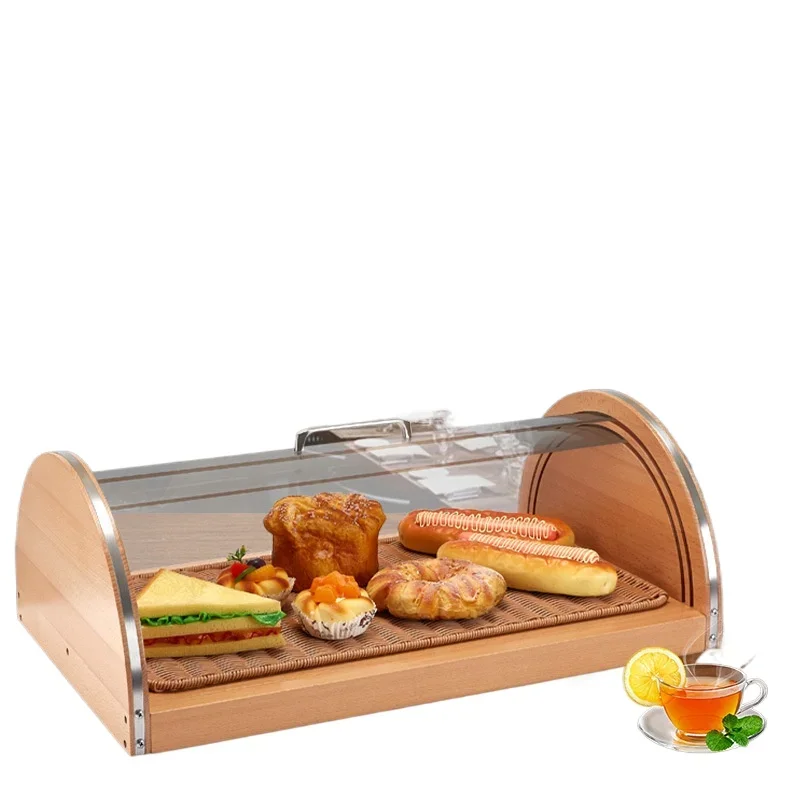 

Japanese-style transparent covered dustproof bread display box cabinet