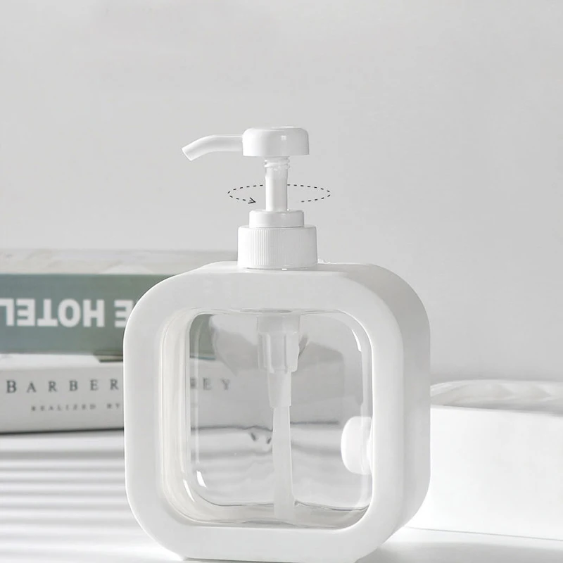 Ins Dispenser di sapone trasparente bianco di grande capacità/flacone vuoto quadrato da 500ML per disinfettante per le mani cosmetici Shampoo