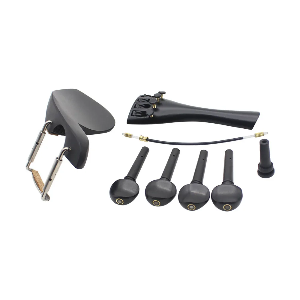 

Wholesale Violin Repair Set Ebony Chinrest, Tailpiece, Tailgut, 4 Tuning Pegs, Endpin & Screws 4/4 Instrument Accessories