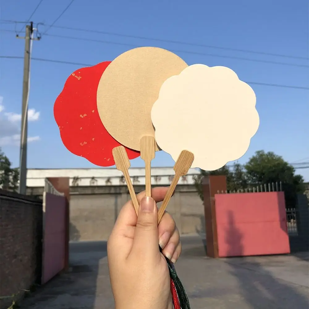 Chinese Style Mini Graffiti Fans Round Unfinished Blank Painting Fans Xuan Paper Thicken Paper Hand Fan Children