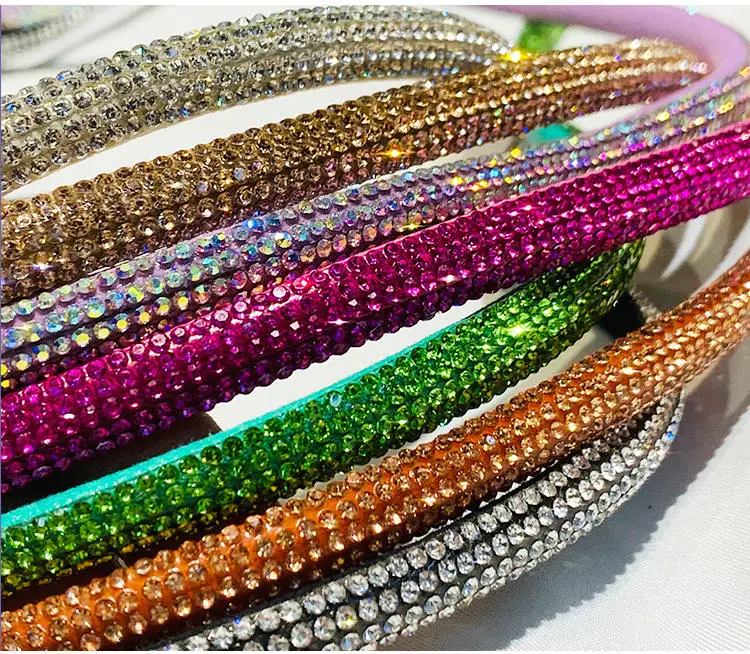 luxury semi round crystal diamond cord rhinestone rope trimming tube for shoes decoration acrylic gem