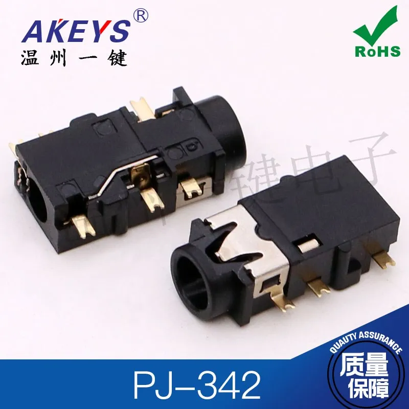 3.5mm Headphones Jack PJ-342C Undermount Board with Head 6 Feet Patch PJ-388 Audio Socket USB Temperature Resistance