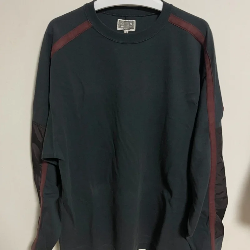 

Harajuku Cavempt Long Sleeved T Shirt with Embroidered Letters Thin Base Unisex C.E Retro Patchwork Round Neck Pullover T-shirt