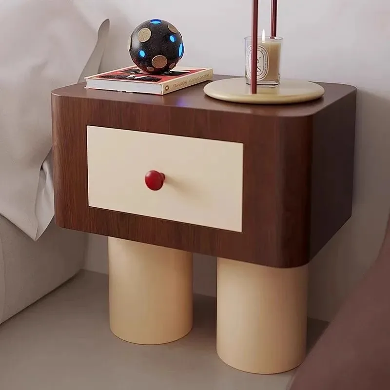 

Interior Designer Bedside Table Unique Cute Modern Nordic Fashion Safe Nightstand Wooden Mesitas De Noche Lounge Suite Furniture