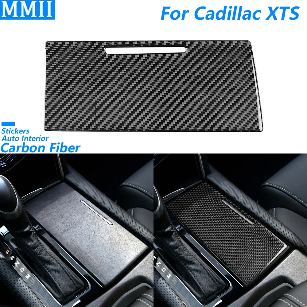 

For Cadillac XTS 2013-2019 Carbon Fiber Gear Shift Water Cup Holder Panel Trim Cover Car Interior Accessories Decoration Sticker