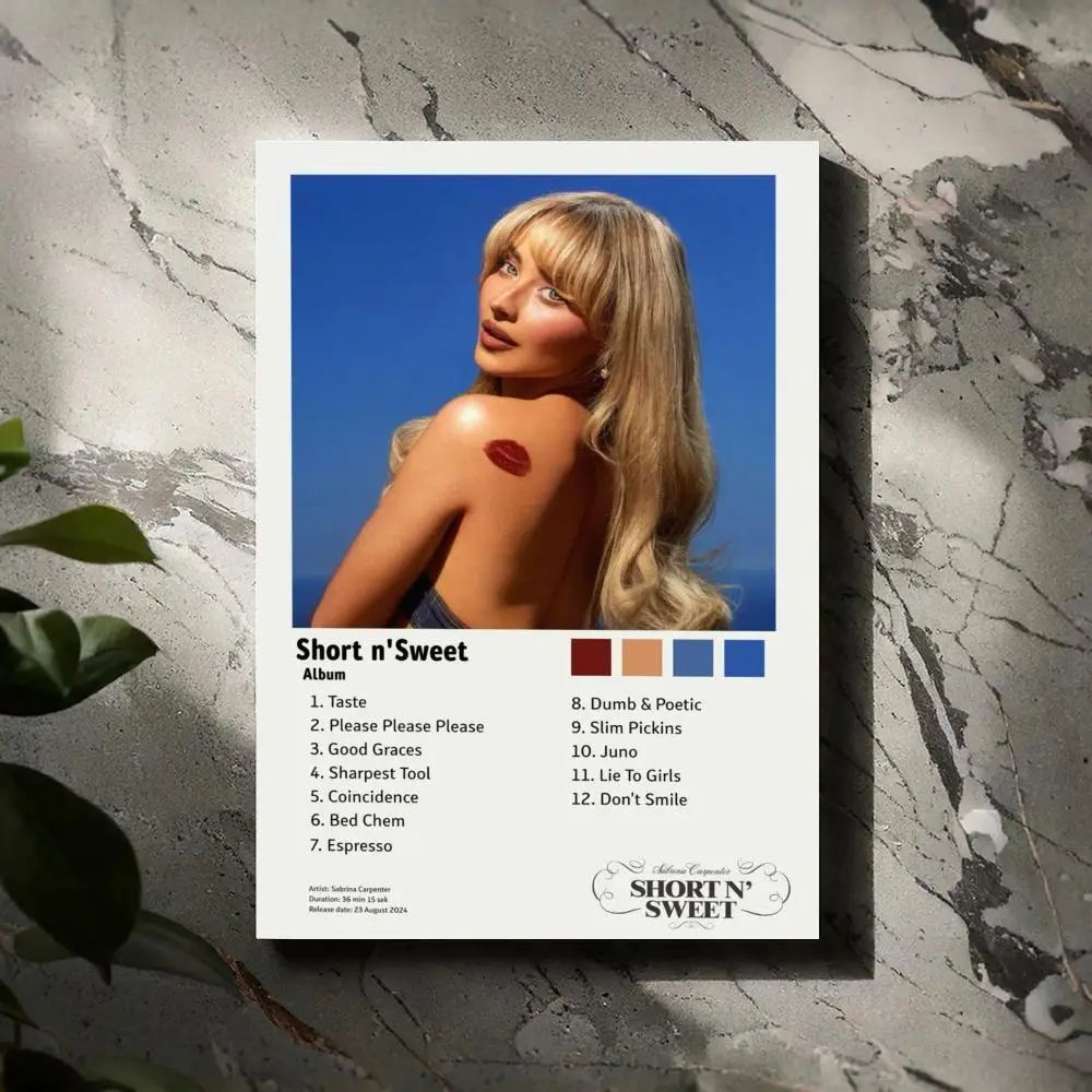 S-Sabrina Carpenter Альбом Плакат Обложка альбома Музыка Холст Настенный художественный принт Фреска Домашний декор Музыкальный любовник Подарок