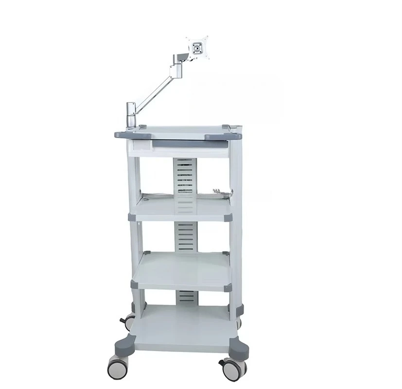 Multi-layer Mobile Medical Trolley, Endoscopic Surgical Instrument Storage Workstation Cart, Hospital Clinical Equipment Cart