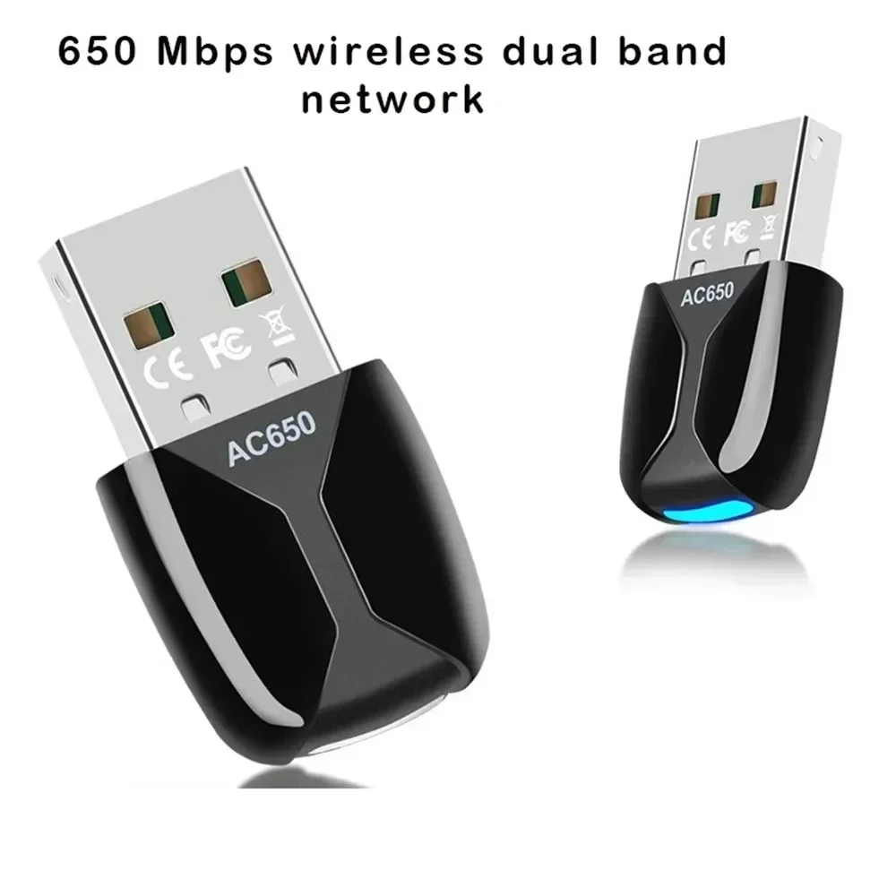 650Mbps USB واي فاي محول ثنائي النطاق 2.4G/5.8Ghz بطاقة الشبكة 600Mbps إيثرنت واي فاي Lan محول دونغل استقبال واي فاي لاسلكي